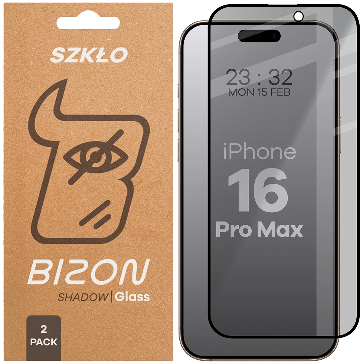Szkło prywatyzujące Bizon Glass Edge Shadow Duo do Apple iPhone 16 Pro Max