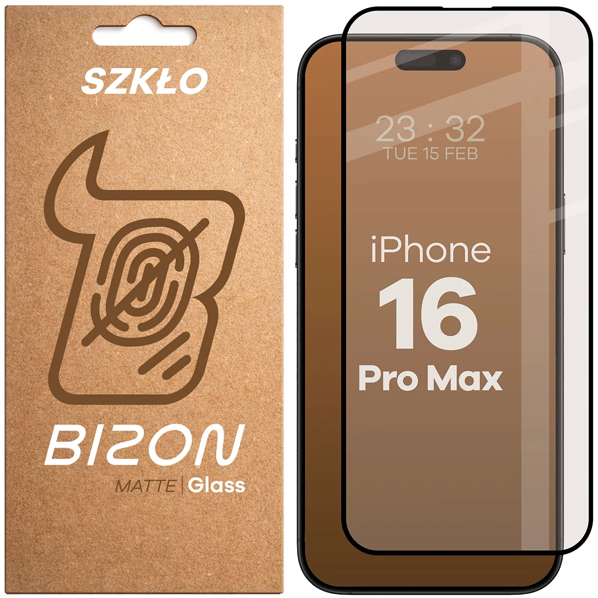Szkło matowe na ekran Bizon Glass Matte do Apple iPhone 16 Pro Max, 1 sztuka