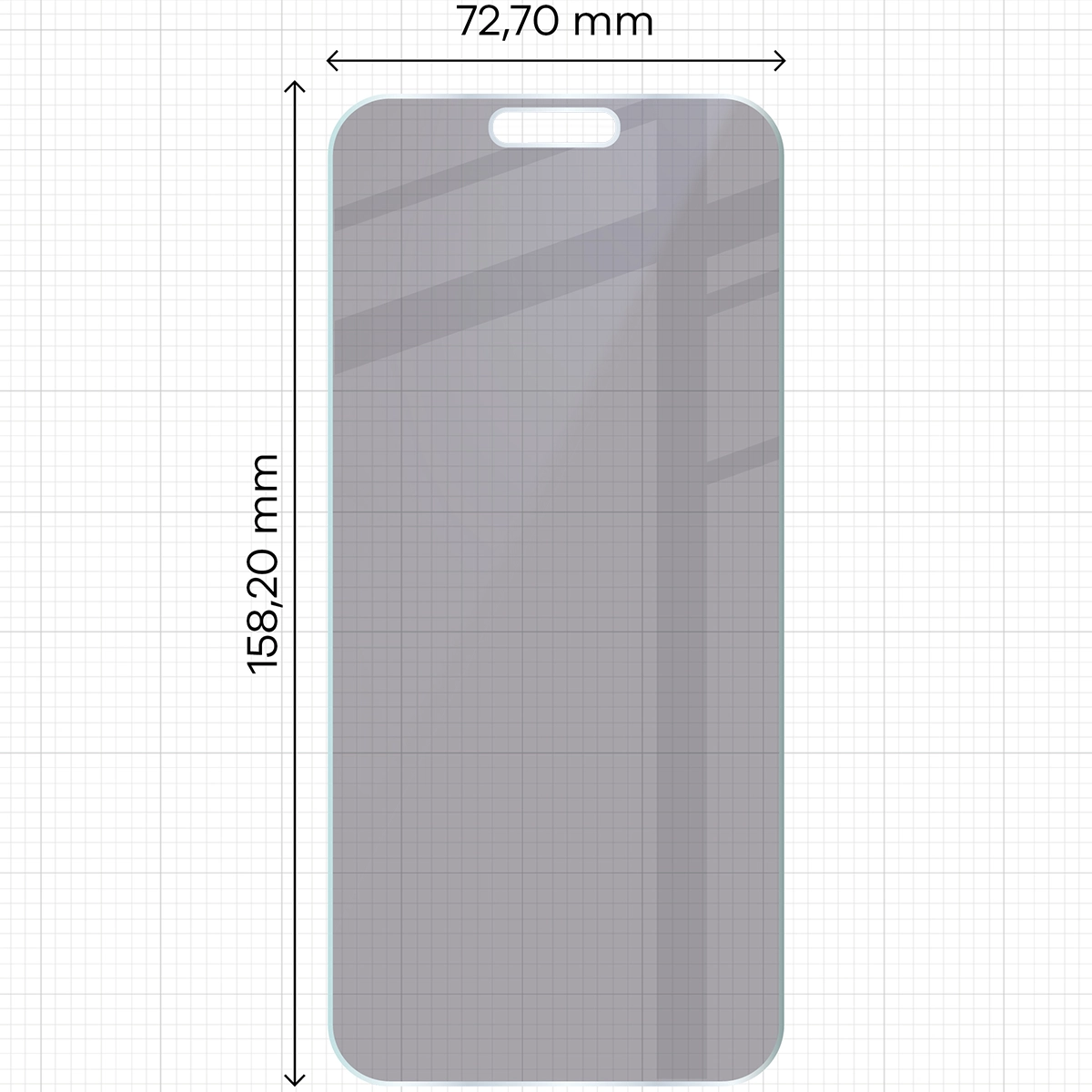 Wymiary szkła Bizon Glass Mule Shadow do Apple iPhone 16 Pro Max