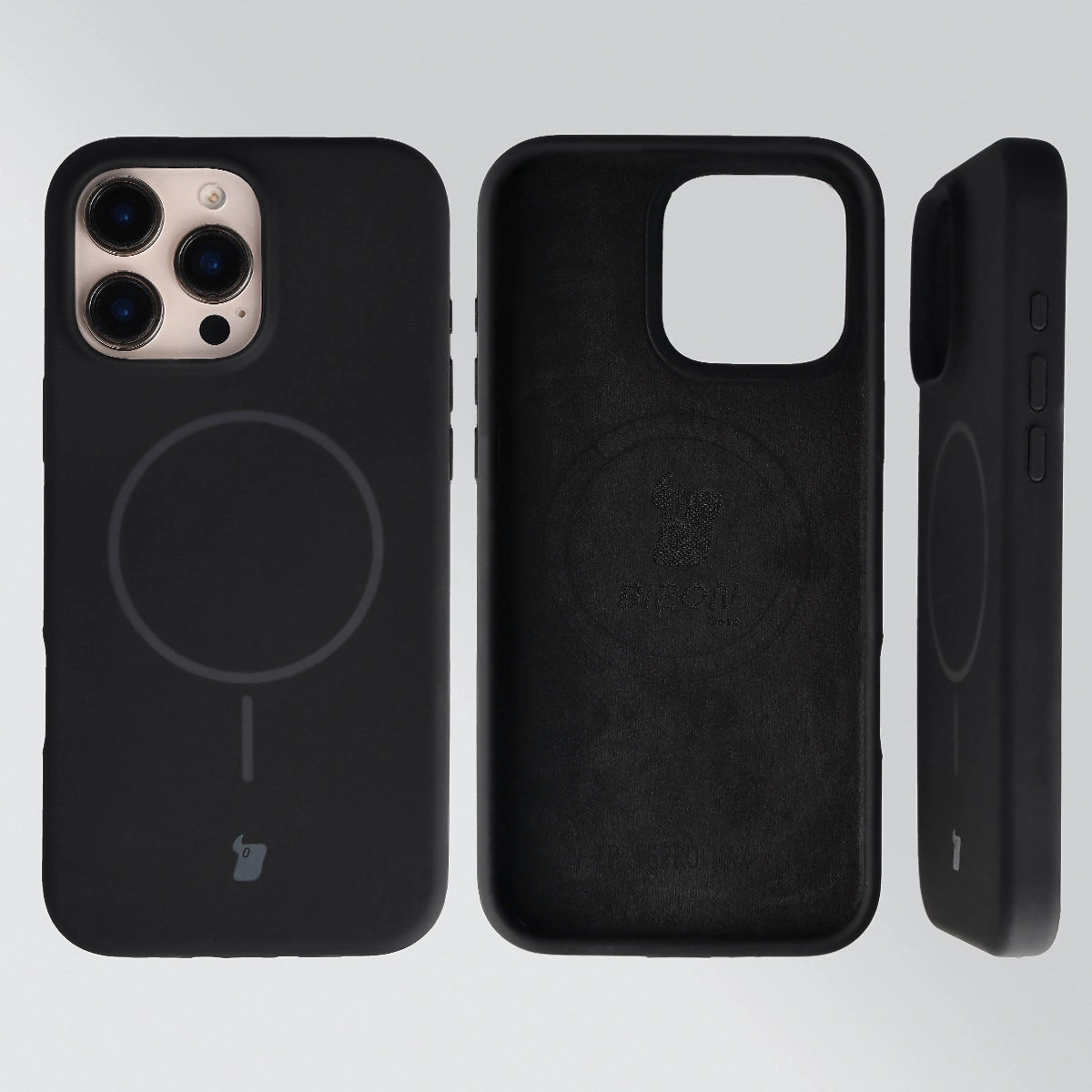 Konstrukcja etui Bizon Soft Case Magnetic: silikon, mikrofibra i zintegrowane osłony do Apple iPhone 16 Pro Max