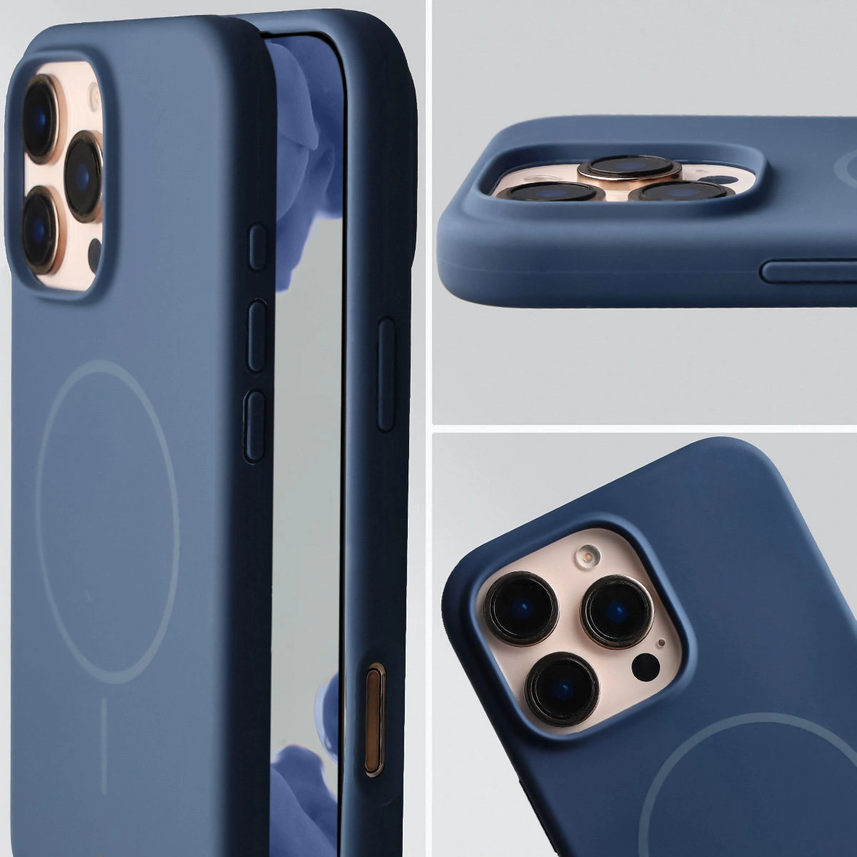 Zbliżenie na wycięcie na obiektywy w etui Bizon Soft Case do Apple iPhone 16 Pro Max