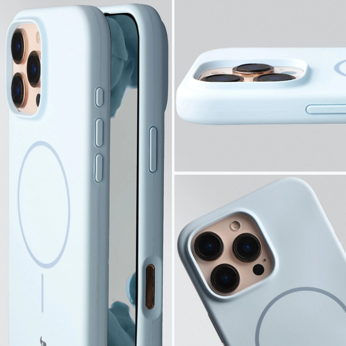 Zbliżenie na wycięcie na obiektywy w etui Bizon Soft Case do Apple iPhone 16 Pro Max