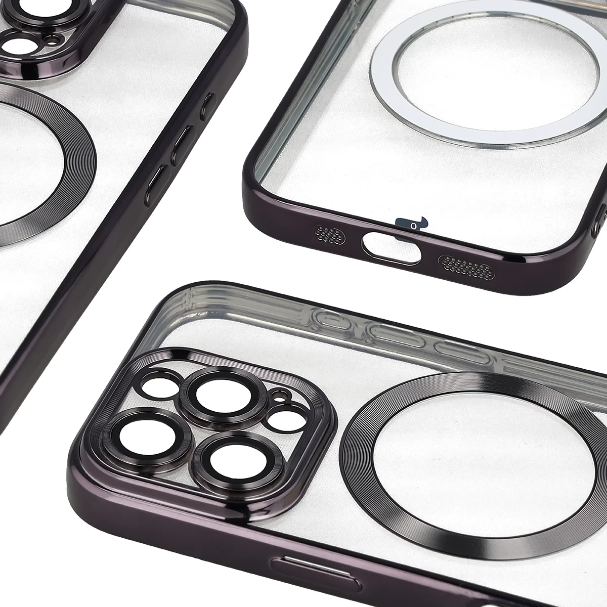 Close-up of the built-in camera protection in Bizon Case GuardO for Apple iPhone 16 Pro