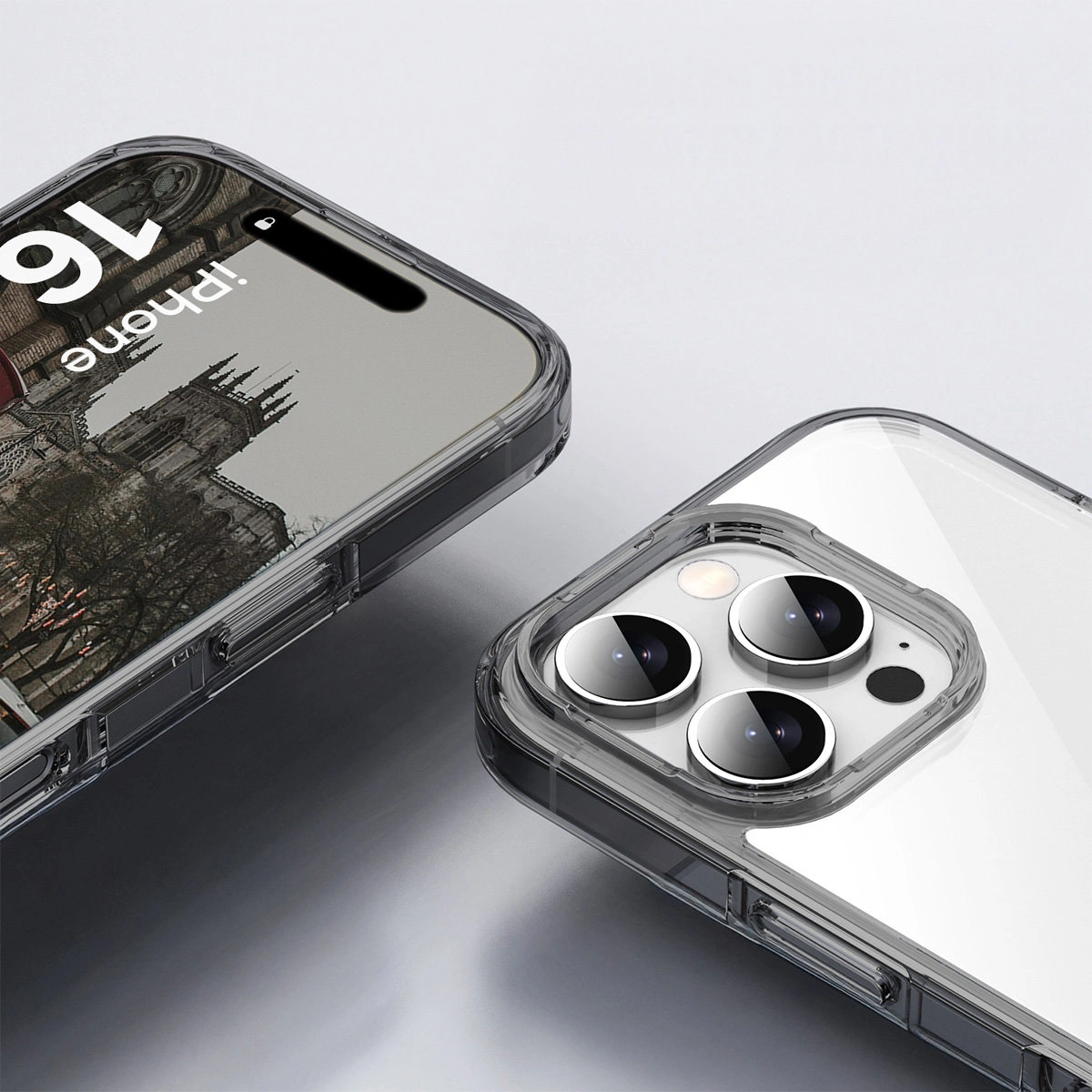 Verstärkte Ecken und erhöhte Ränder des Bildschirms in der Bizon Case Halo für Apple iPhone 16 Pro