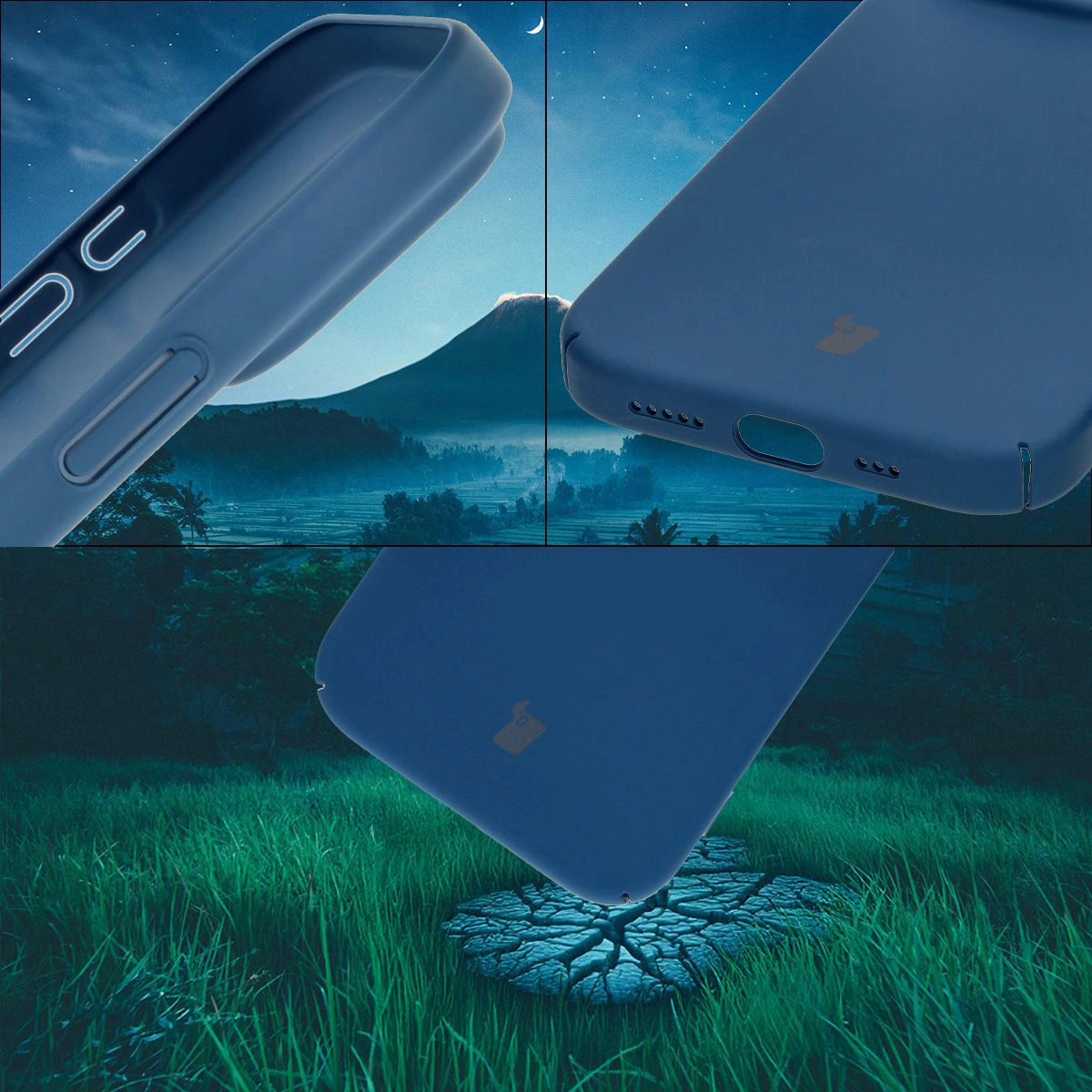 Protecții integrate pentru butoane, coupaje și materialul dur al etui-ului Bizon Case Łupka pentru Apple iPhone 16 Pro
