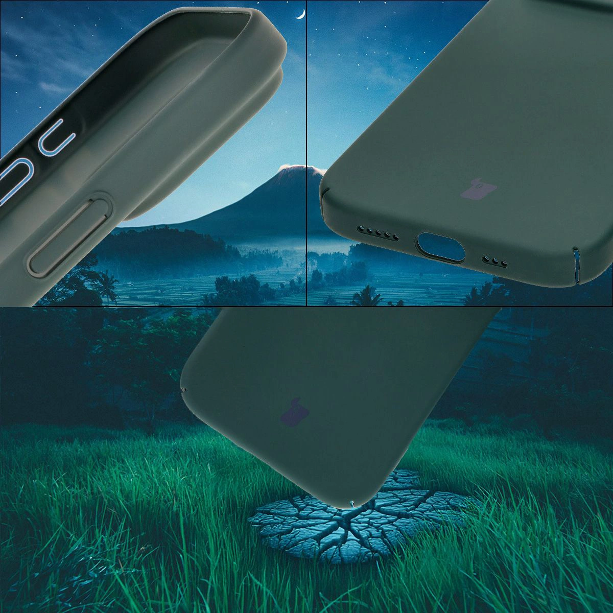 Integrated covers for buttons, cutouts, and hard material of Bison Case Łupka for Apple iPhone 16 Pro
