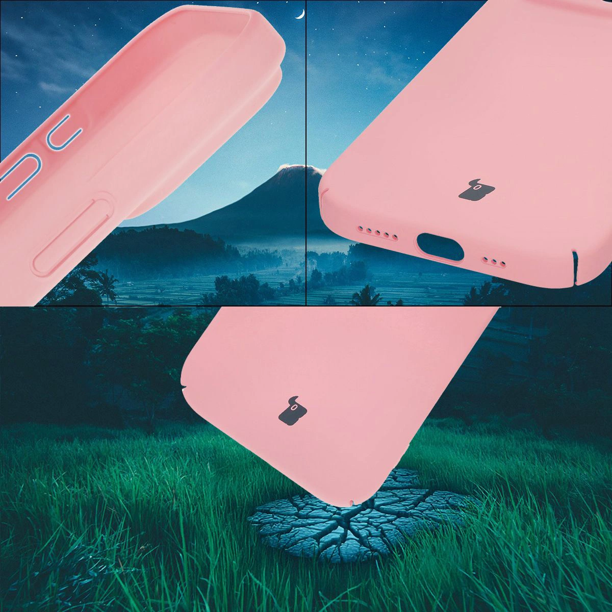 Protecții integrate pentru butoane, coupaje și materialul dur al etui-ului Bizon Case Łupka pentru Apple iPhone 16 Pro
