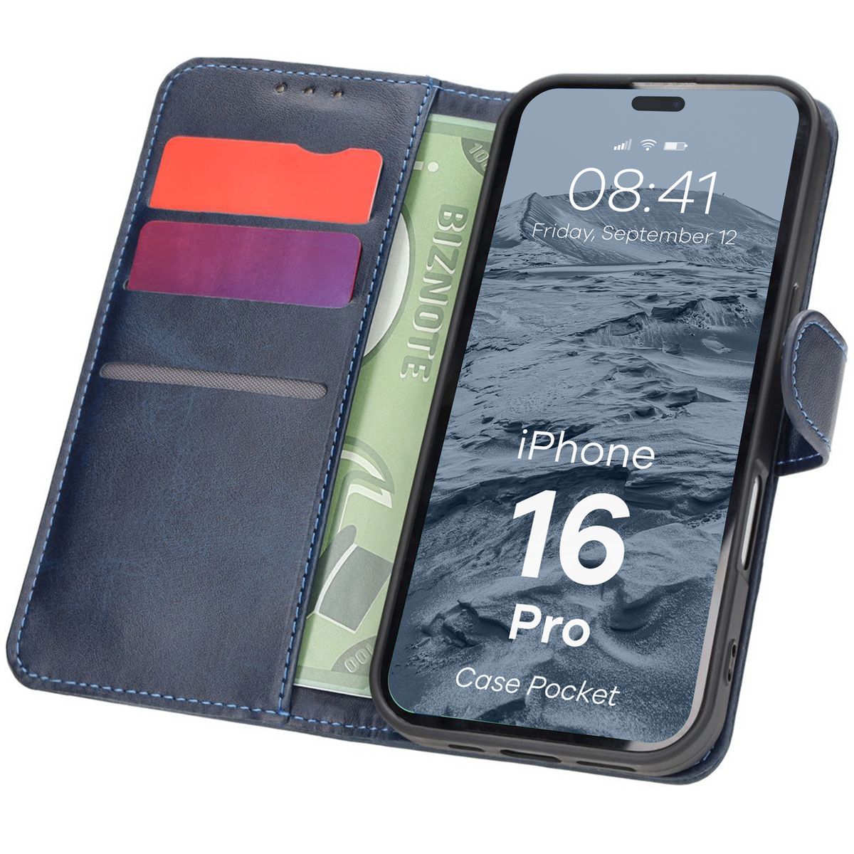 Etui mit Klappe Bizon Case Pocket für Apple iPhone 16 Pro