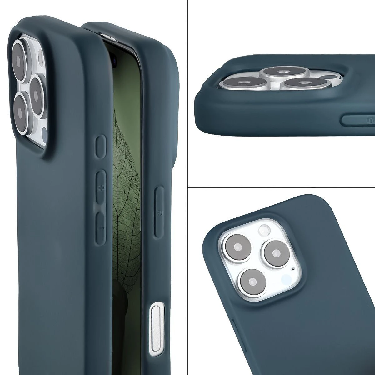 Margini ridicate și suprafață anti-derapantă la etuiul Bizon Case ReLeaf pentru Apple iPhone 16 Pro