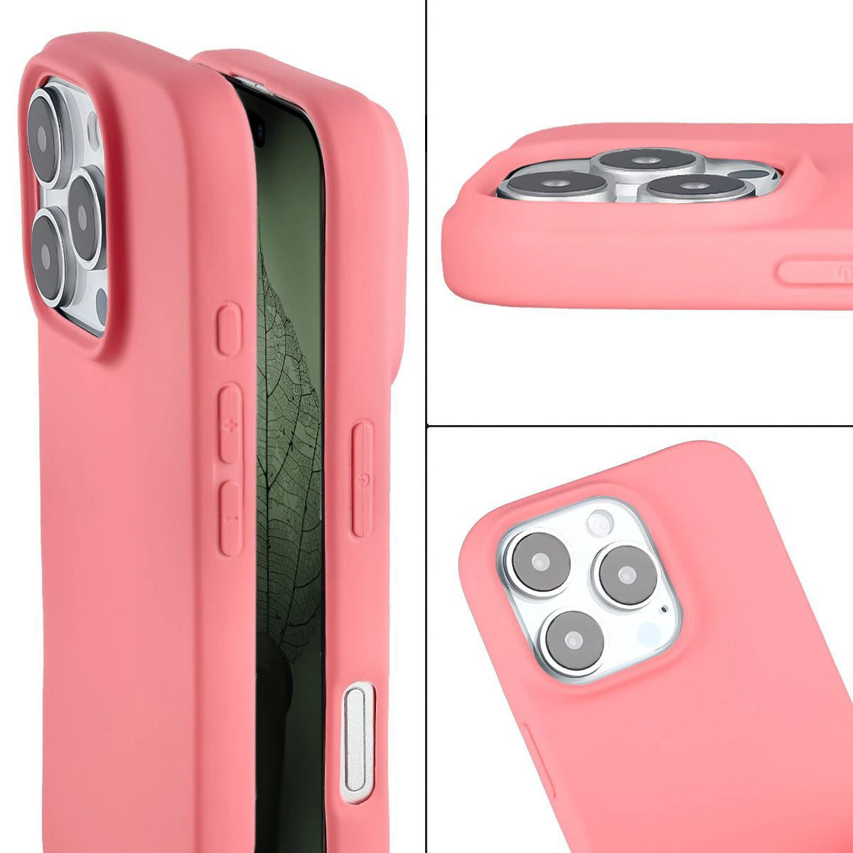 Borduri ridicate și suprafață antiderapantă în etui-ul Bizon Case ReLeaf pentru Apple iPhone 16 Pro