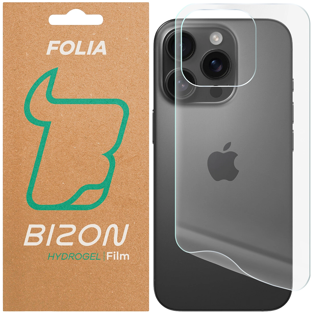 Pudełko i folia hydrożelowa na tył telefonu Bizon Glass Hydrogel Back do Apple iPhone 16 Pro