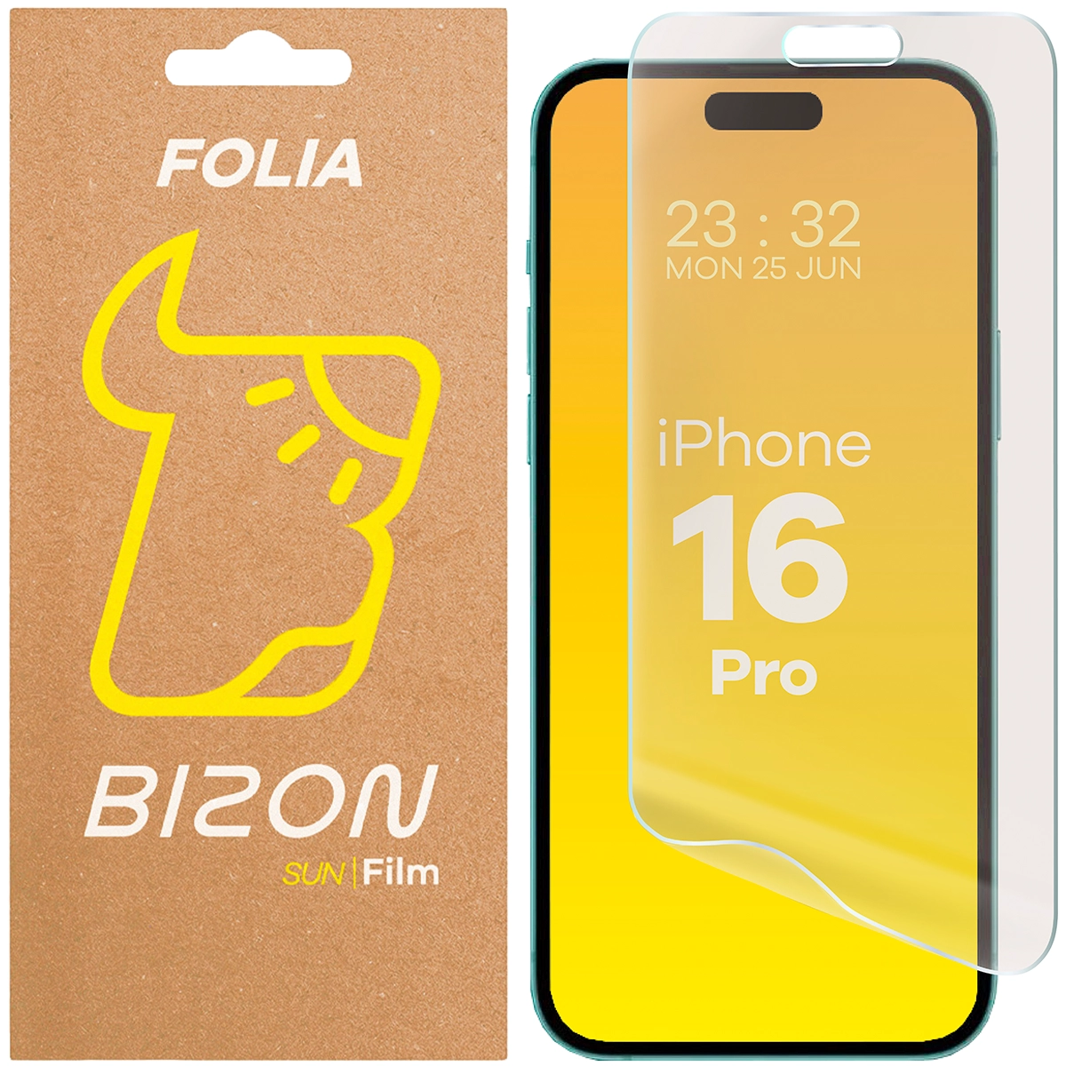 Folia matowa na ekran Bizon Glass Film Sun do Apple iPhone 16 Pro, 1 sztuka