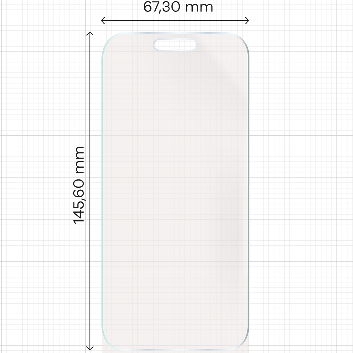 Miarka z wymiarami folii matowej Bizon Glass Hydrogel Sun