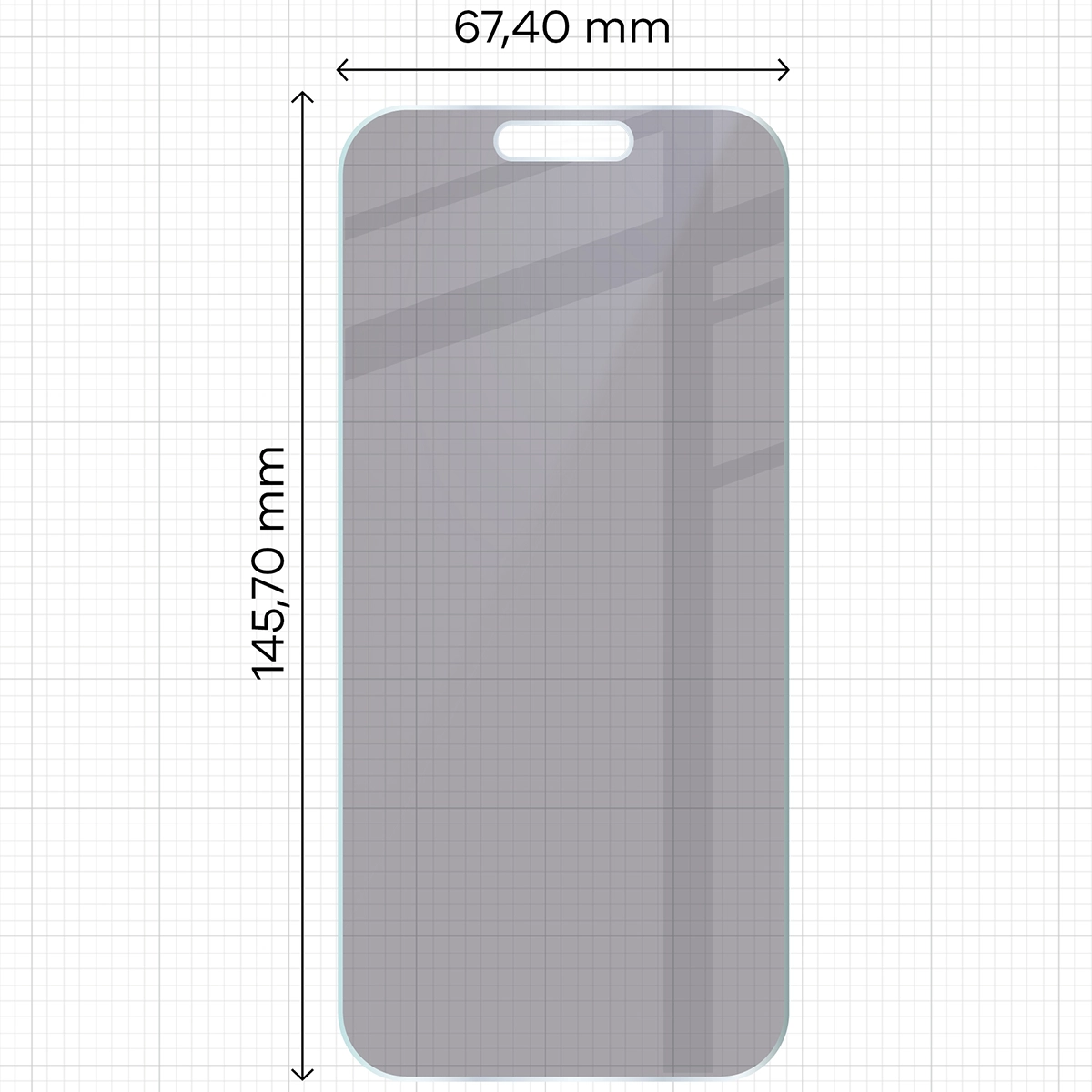 Wymiary szkła Bizon Glass Mule Shadow do Apple iPhone 16 Pro