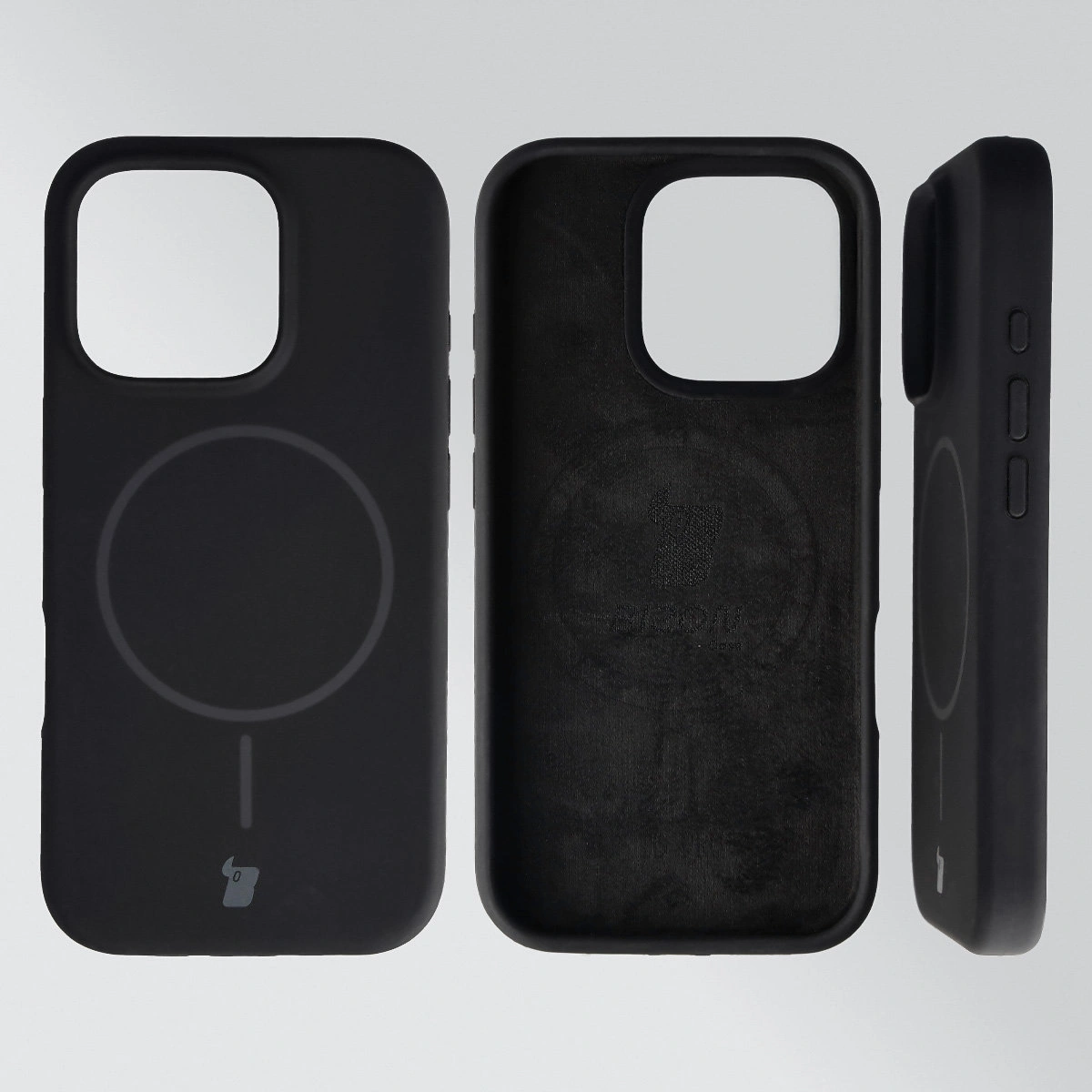 Konstrukcja etui Bizon Soft Case Magnetic: silikon, mikrofibra i zintegrowane osłony do Apple iPhone 16 Pro