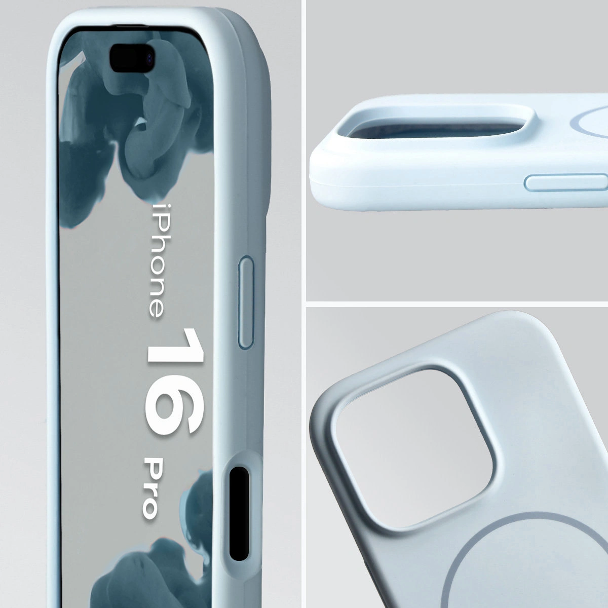 Zbliżenie na wycięcie na obiektywy w etui Bizon Soft Case do Apple iPhone 16 Pro