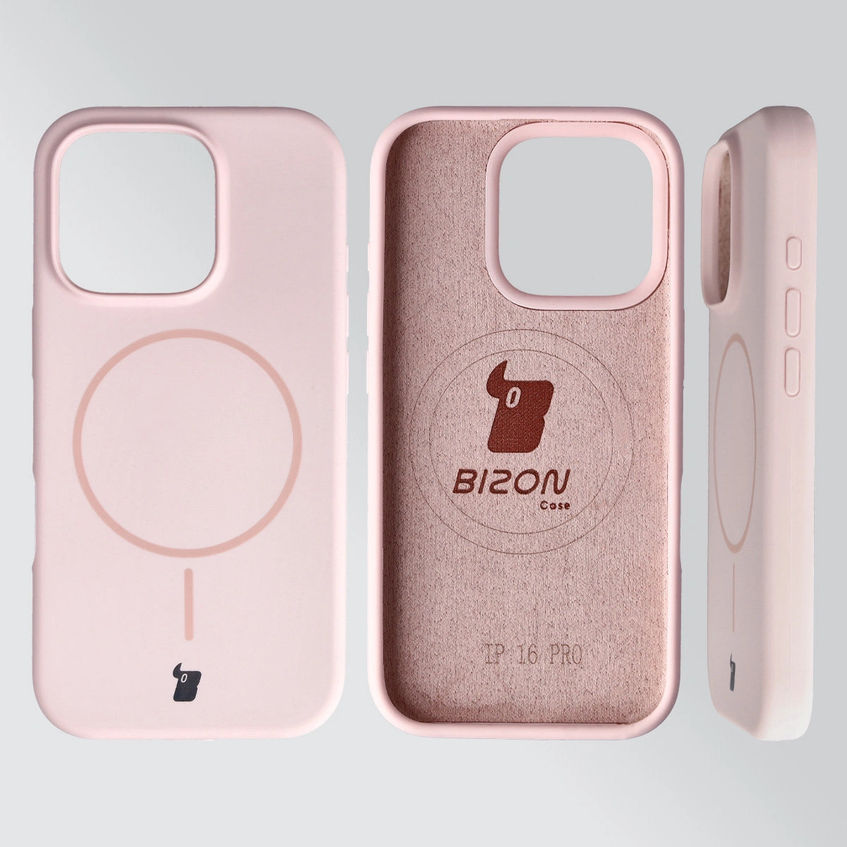 Konstrukcja etui Bizon Soft Case Magnetic: silikon, mikrofibra i zintegrowane osłony do Apple iPhone 16 Pro