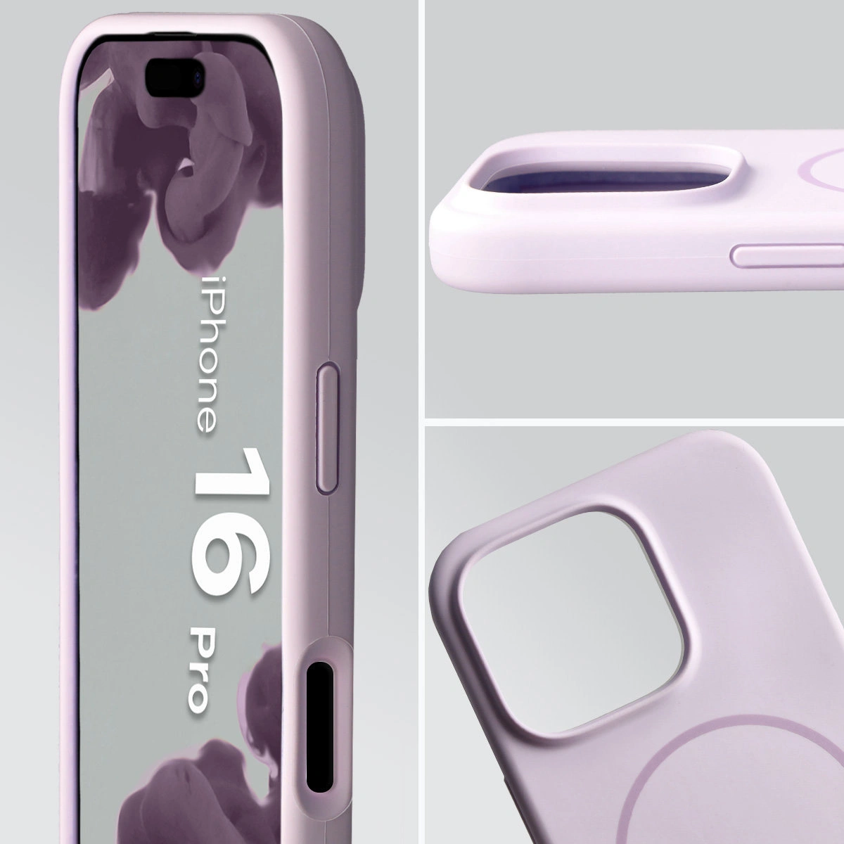 Zbliżenie na wycięcie na obiektywy w etui Bizon Soft Case do Apple iPhone 16 Pro