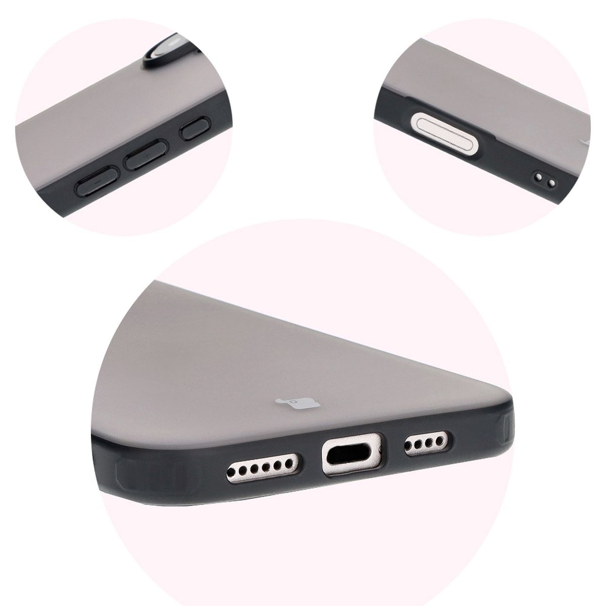 Integrierte Tasten, Aussparungen und hybrides Material in der Bizon Case Angelo Hülle