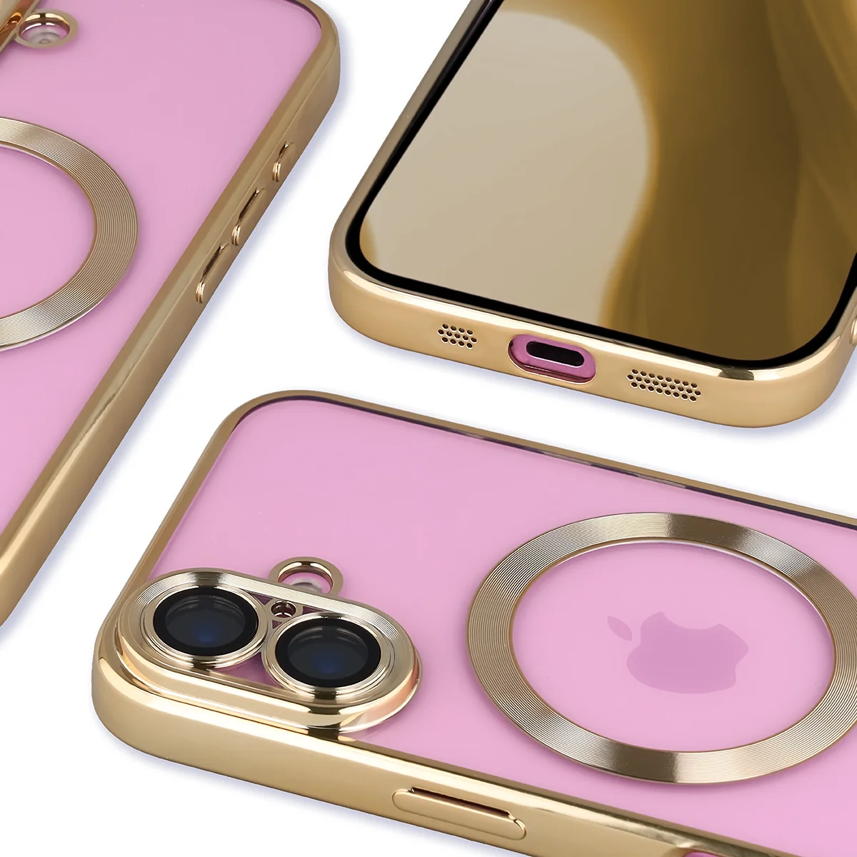 Zbliżenie na wbudowaną ochronę aparatu w Bizon Case GuardO do Apple iPhone 16