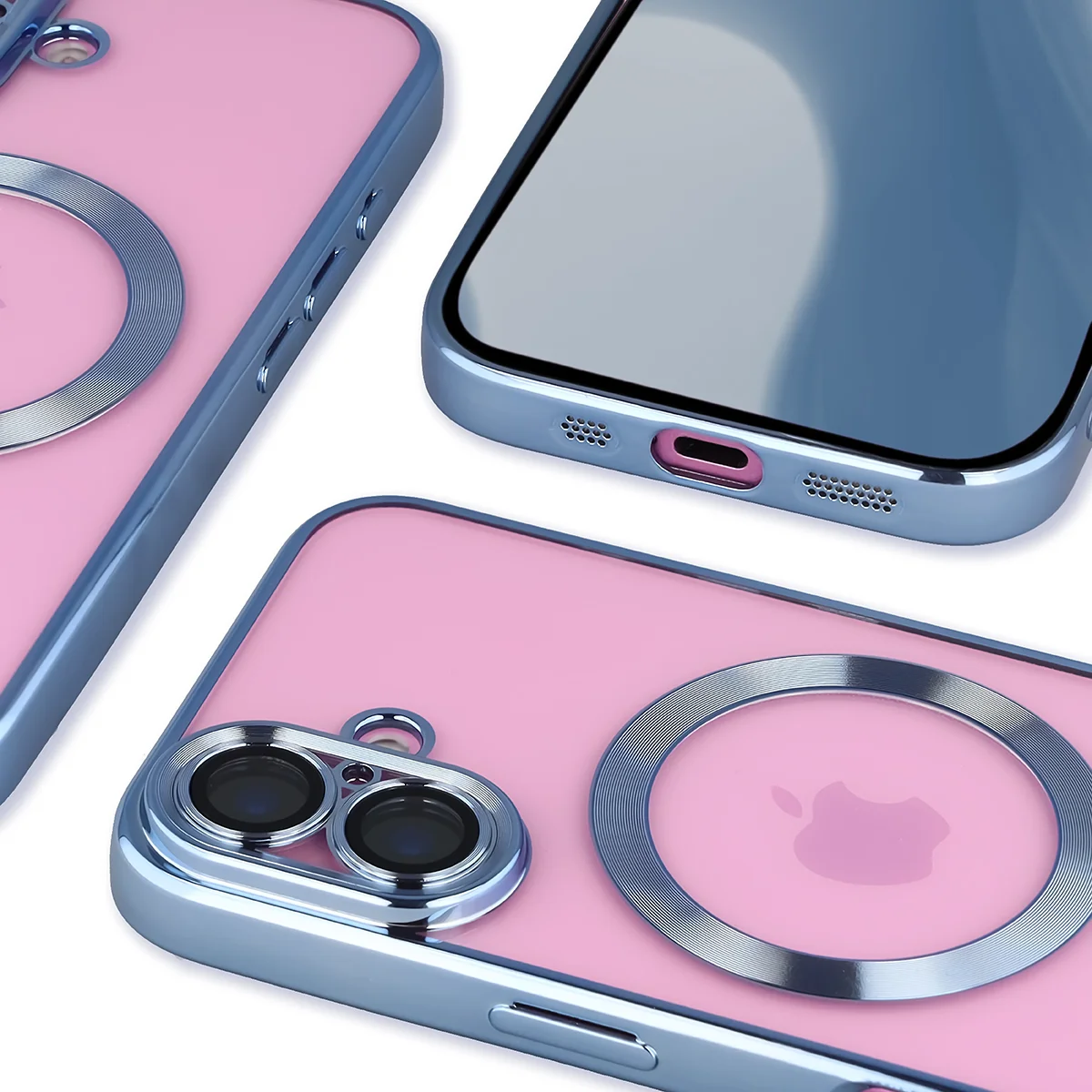 Zbliżenie na wbudowaną ochronę aparatu w Bizon Case GuardO do Apple iPhone 16