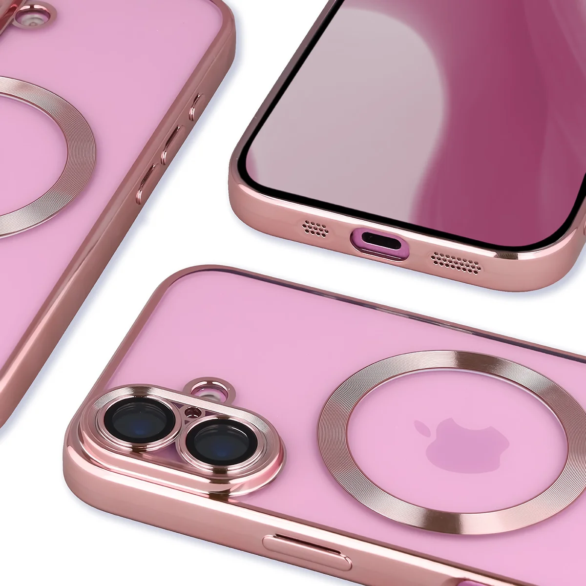 Zbliżenie na wbudowaną ochronę aparatu w Bizon Case GuardO do Apple iPhone 16