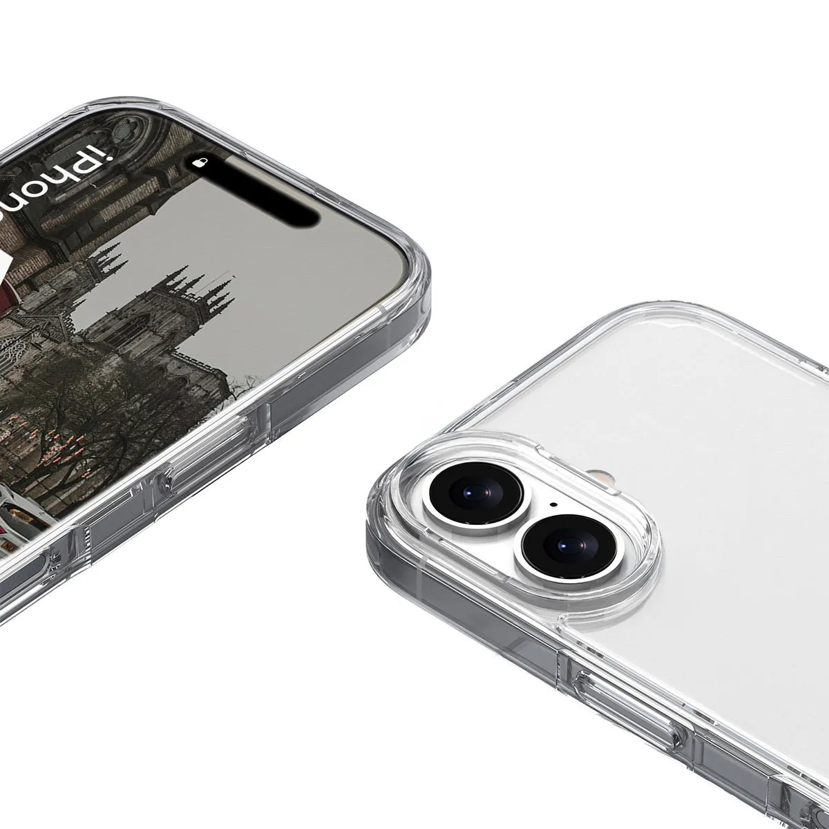 Wzmocnione narożniki i podwyższone ranty ekranu w etui Bizon Case Halo do Apple iPhone 16