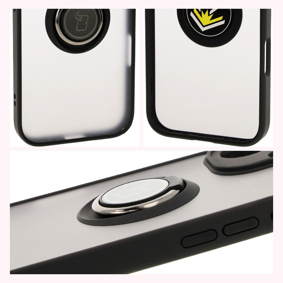 Caracteristici Bizon Case Hybrid Ring: ramă antiderapantă și design mat