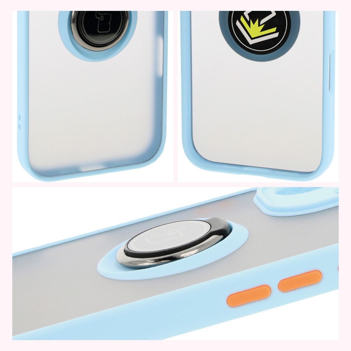 Proprietăți Bizon Case Hybrid Ring: cadru antiderapant și design mat