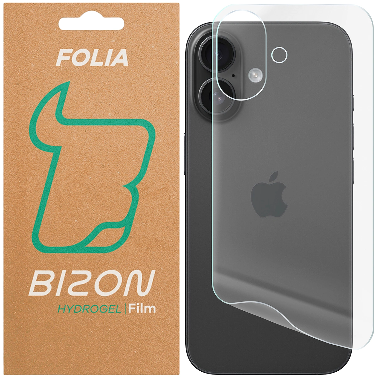 Pudełko i folia hydrożelowa na tył telefonu Bizon Glass Hydrogel Back do Apple iPhone 16