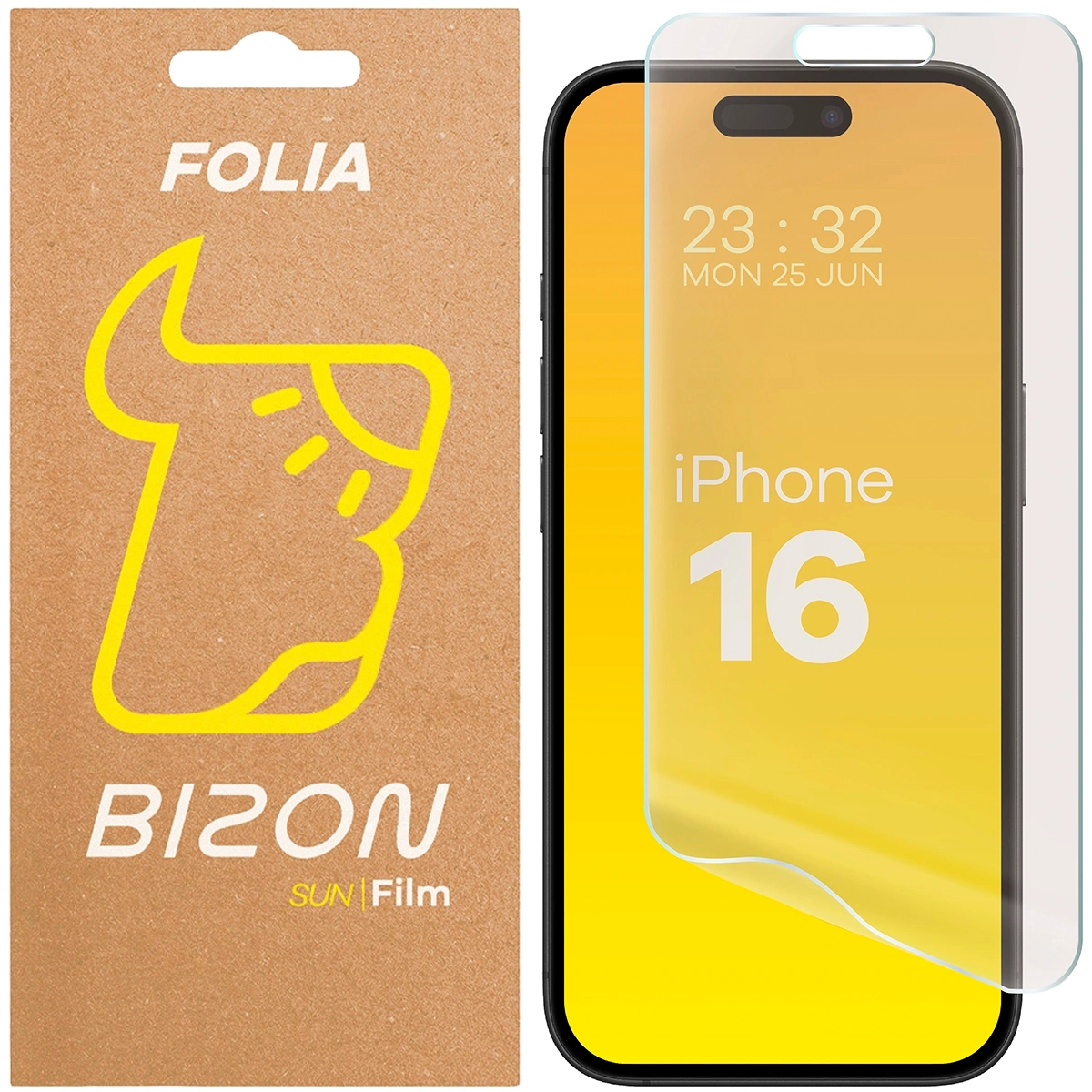 Folia matowa na ekran Bizon Glass Film Sun do Apple iPhone 16, 1 sztuka