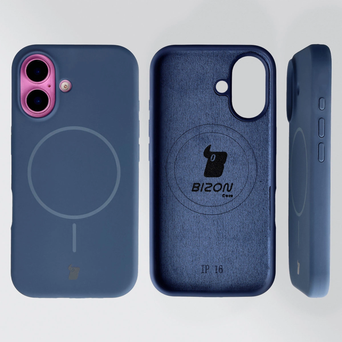 Konstrukcja etui Bizon Soft Case Magnetic: silikon, mikrofibra i zintegrowane osłony do iPhone 16