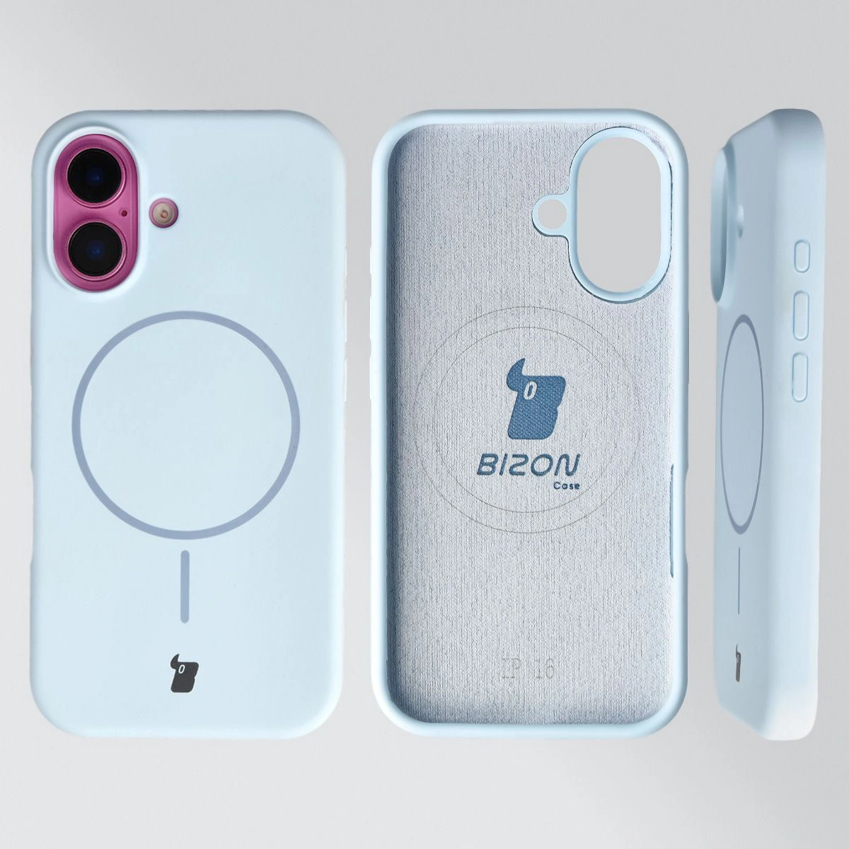 Konstrukcja etui Bizon Soft Case Magnetic: silikon, mikrofibra i zintegrowane osłony do Apple iPhone 16