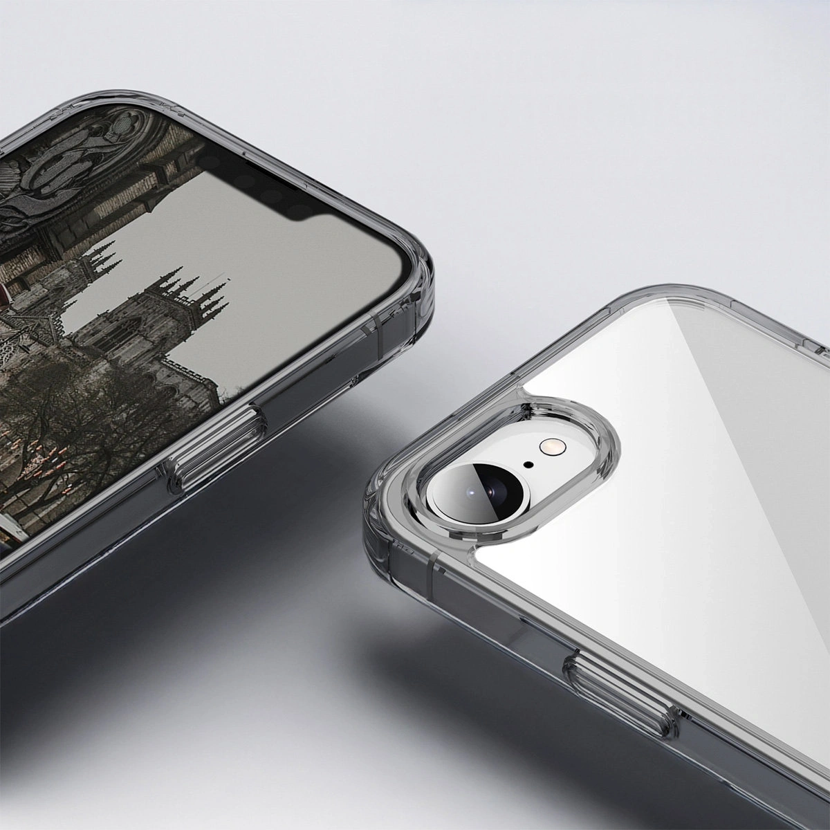 Reinforced corners and raised edges of the screen in the Bison Case Halo for Apple iPhone 16e