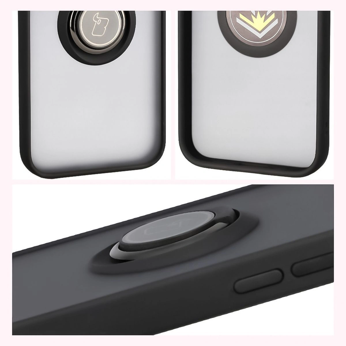 Właściwości Bizon Case Hybrid Ring do Apple iPhone 16e: antypoślizgowa ramka i matowy design