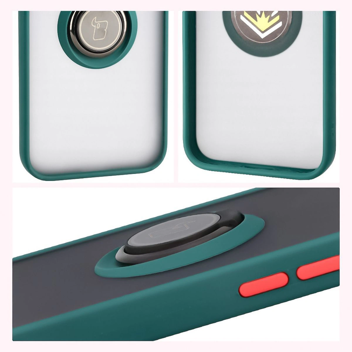 Właściwości Bizon Case Hybrid Ring do Apple iPhone 16e: antypoślizgowa ramka i matowy design