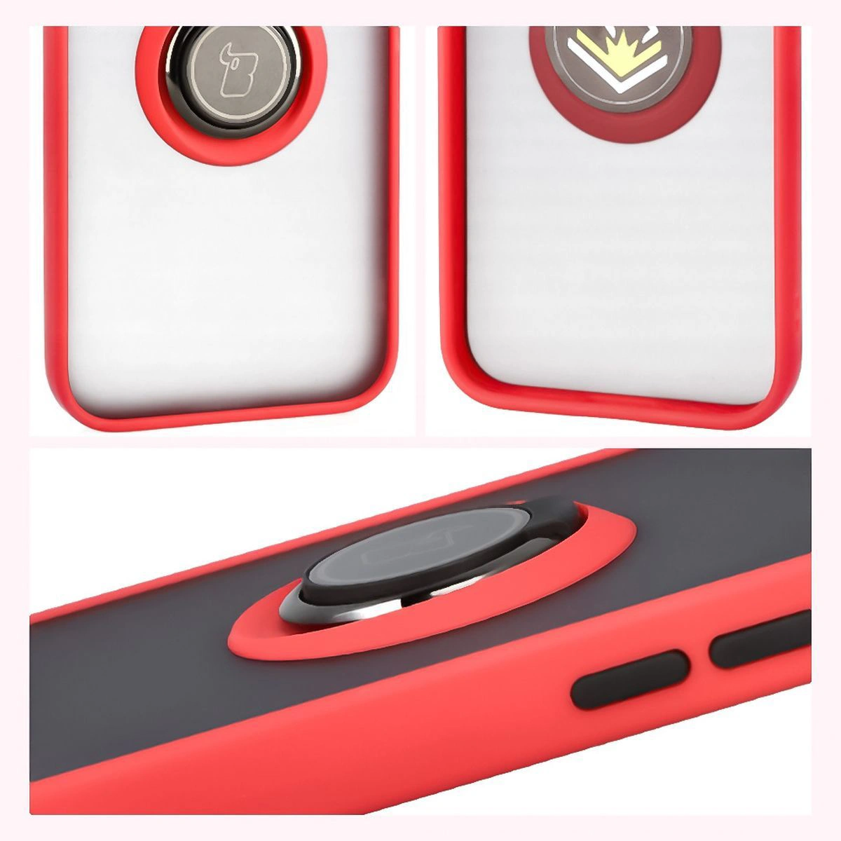 Właściwości Bizon Case Hybrid Ring do Apple iPhone 16e: antypoślizgowa ramka i matowy design