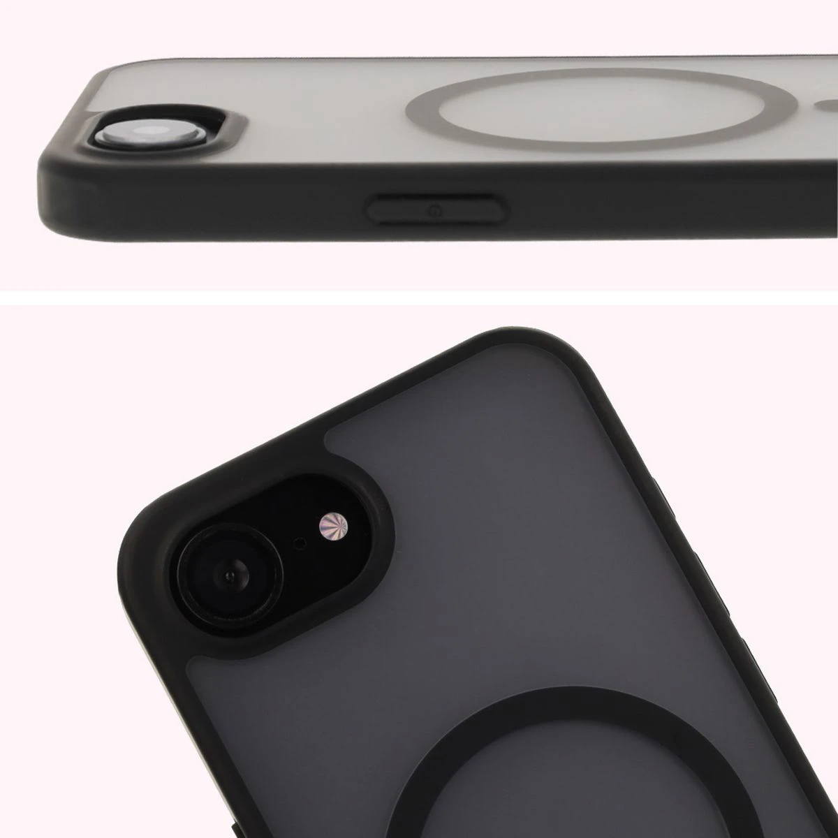 Full cutout and raised edges for the camera in Bizon Case MatteO