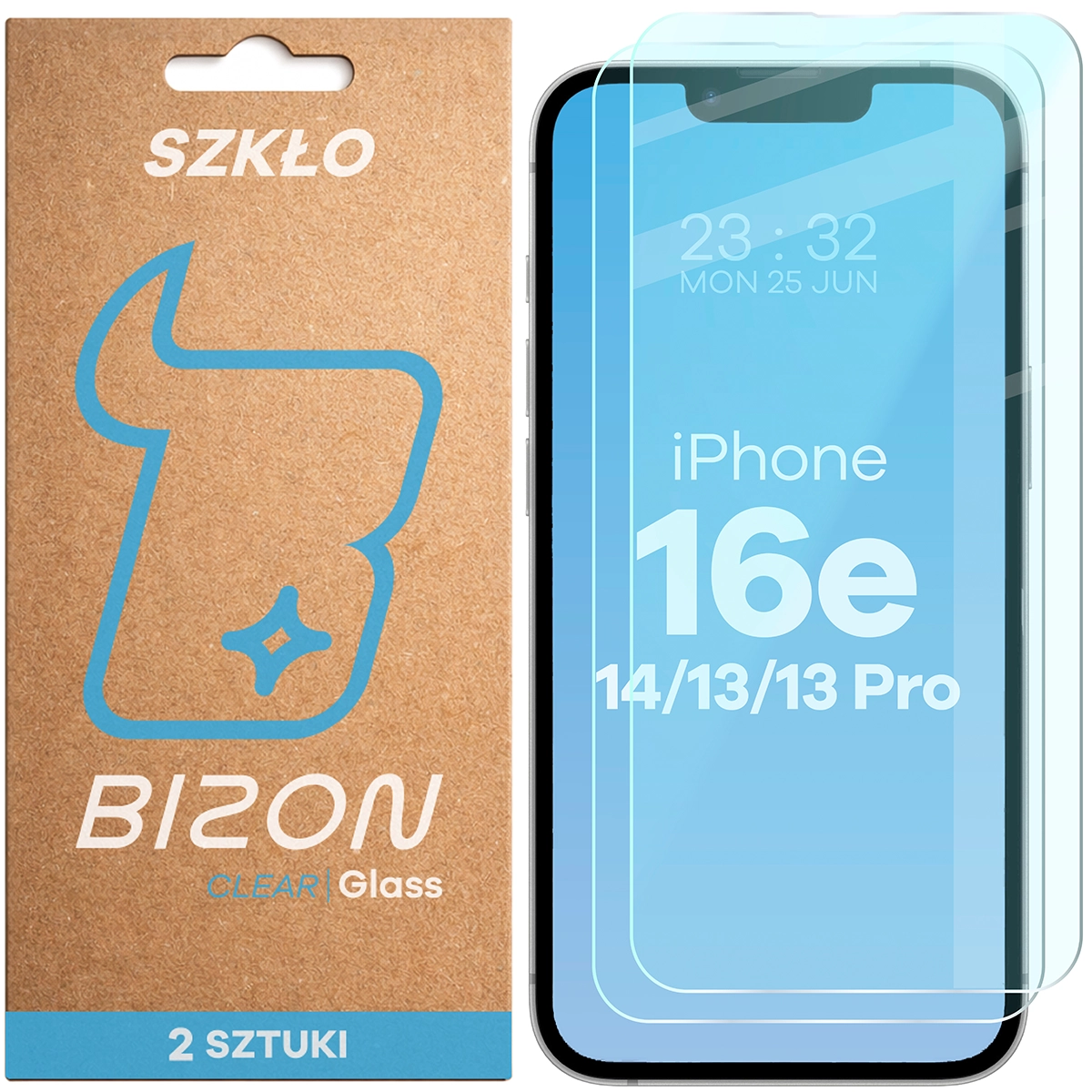 Szkło hartowane Bizon Glass Clear Duo do Apple iPhone 16e / Apple iPhone 14 / Apple iPhone 13 Pro / Apple iPhone 13