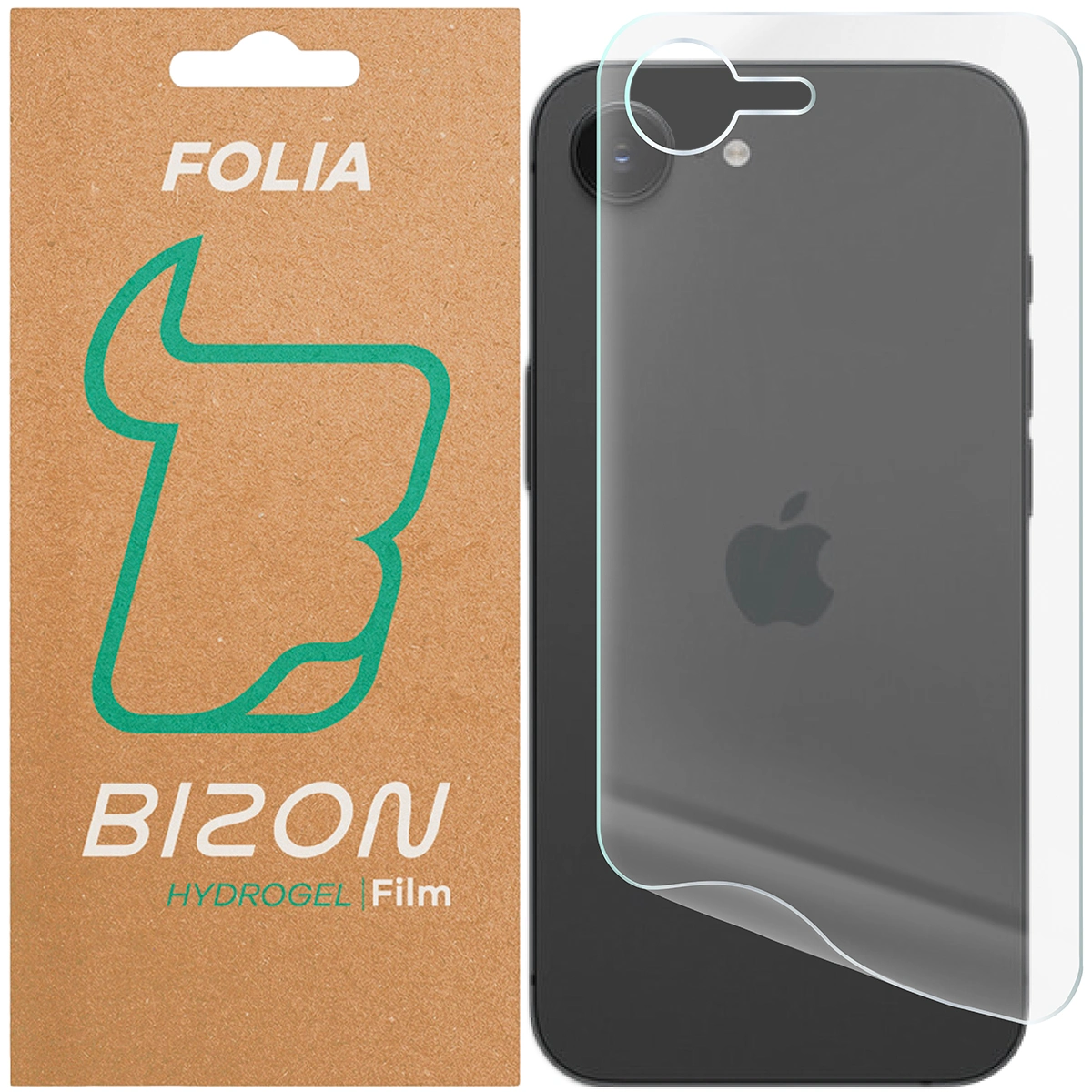 Pudełko i folia hydrożelowa na tył telefonu Bizon Glass Hydrogel Back do Apple iPhone 16e