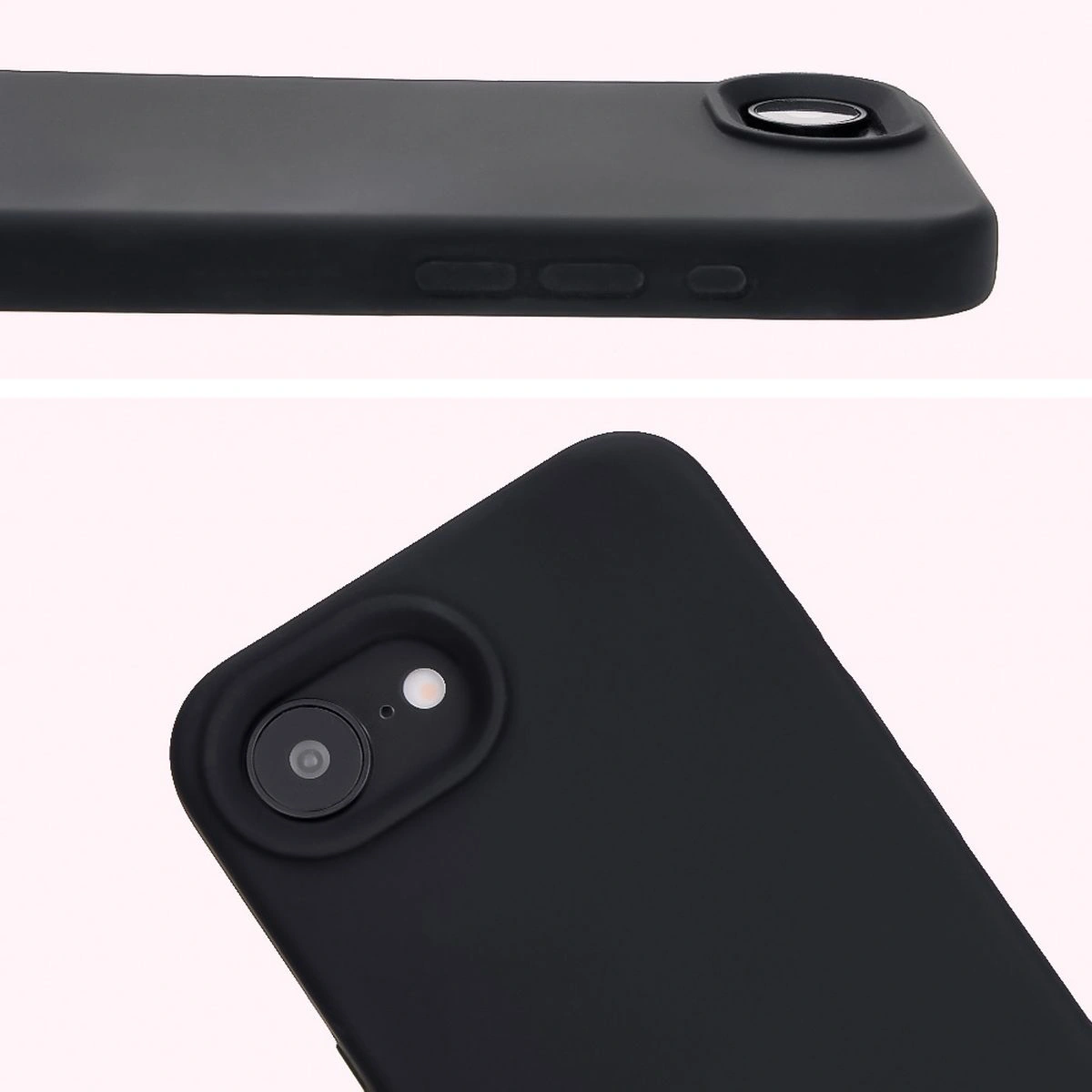 Close-up of the lens cutout in the Bison Soft Case for Apple iPhone 16e
