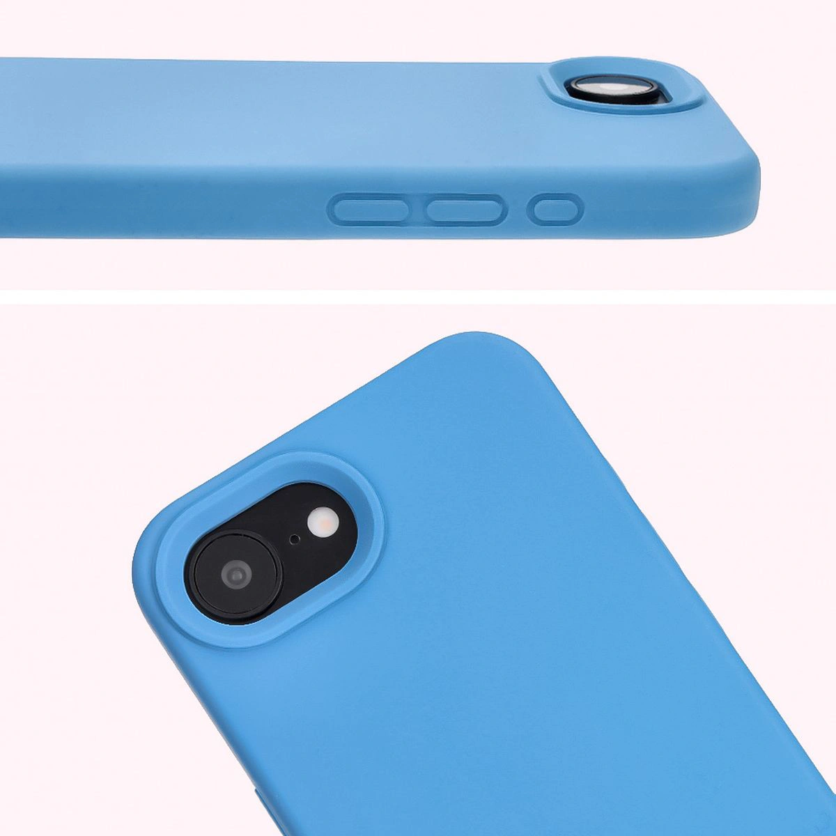 Close-up of the lens cutout in the Bizon Soft Case for Apple iPhone 16e