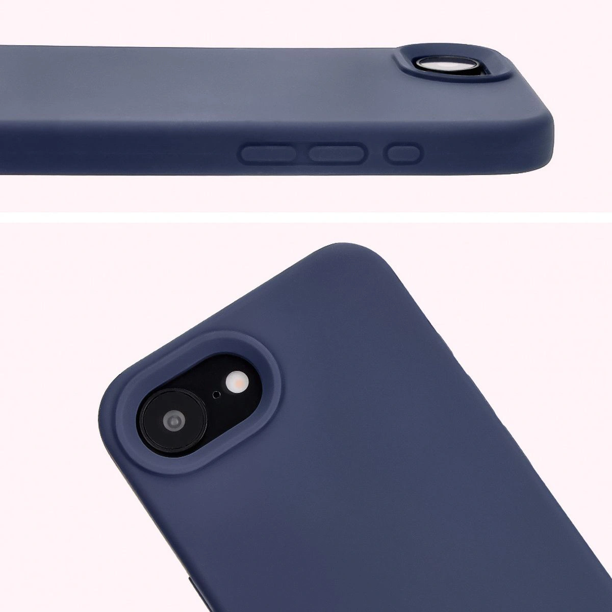 Close-up of the lens cutout in the Bison Soft Case for Apple iPhone 16e