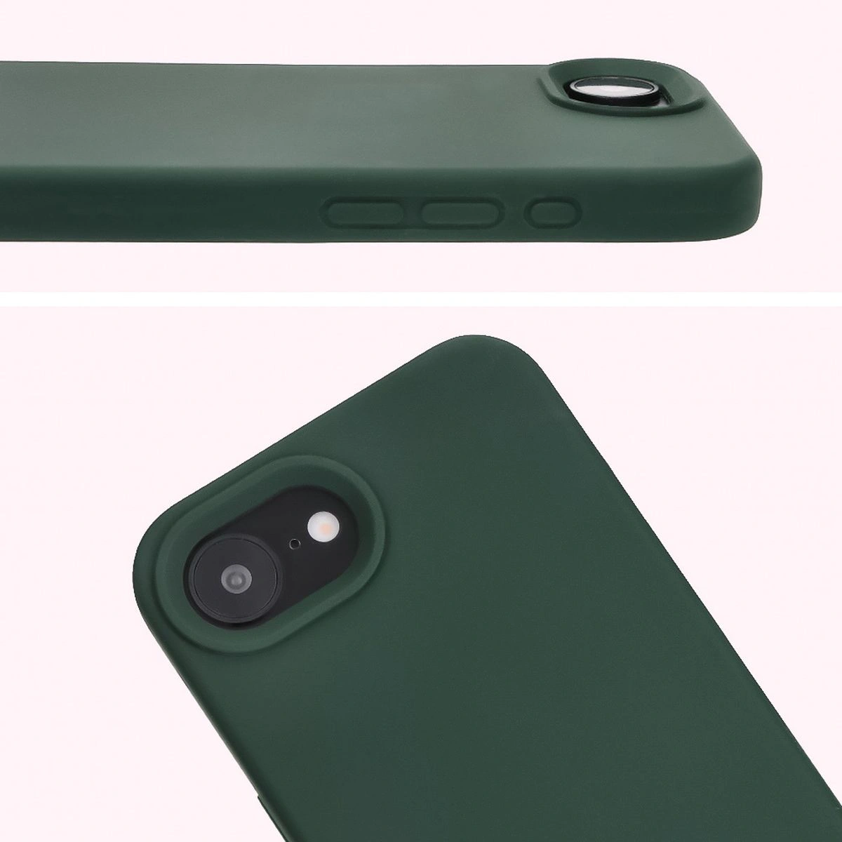 Close-up of the lens cutout in the Bison Soft Case for Apple iPhone 16e