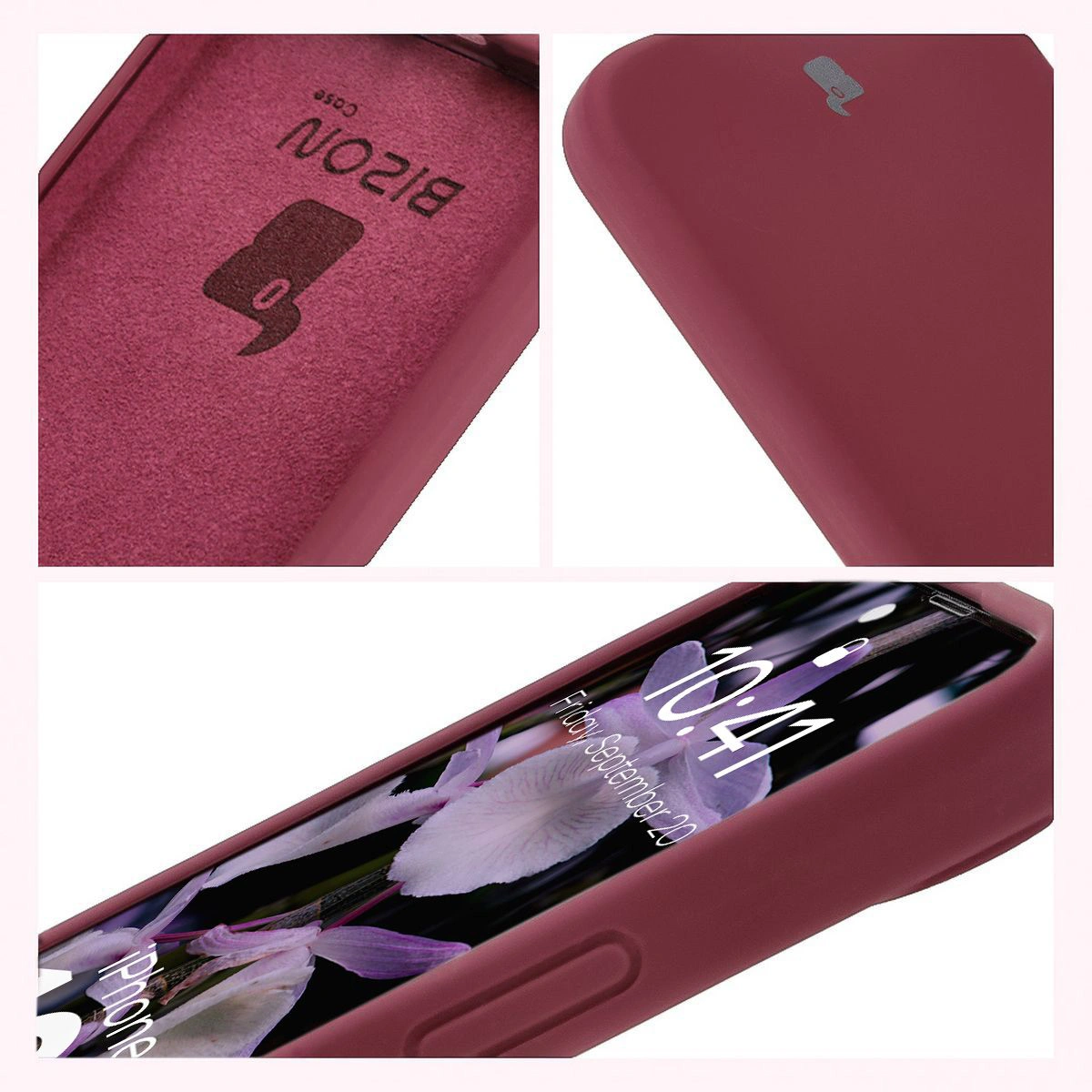 Construction of the Bison Soft Case: integrated covers, raised edges, and microfiber padding for Apple iPhone 16e