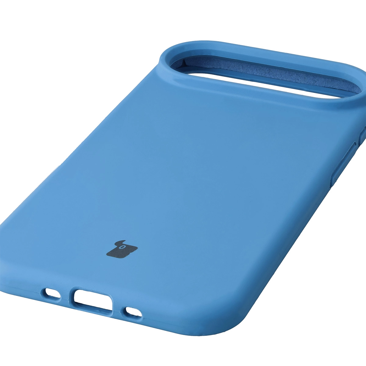 Close-up of precise cutouts and wireless charging capability in the Bison Soft Case for Apple iPhone 17 Air