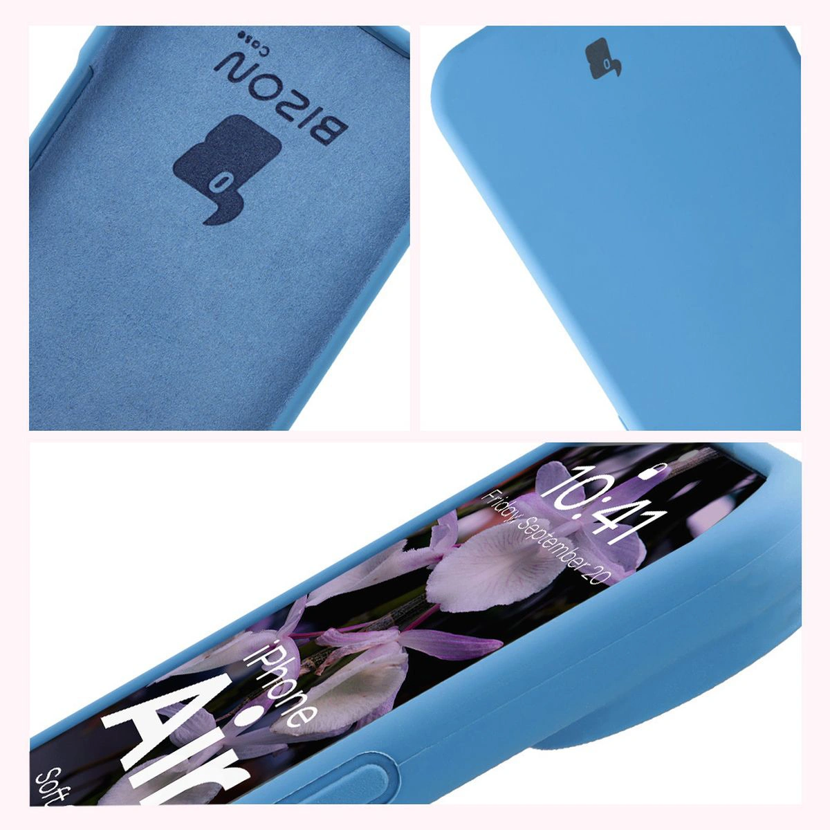 Construction of Bison Soft Case: integrated covers, raised edges, and microfiber lining for Apple iPhone 17 Air