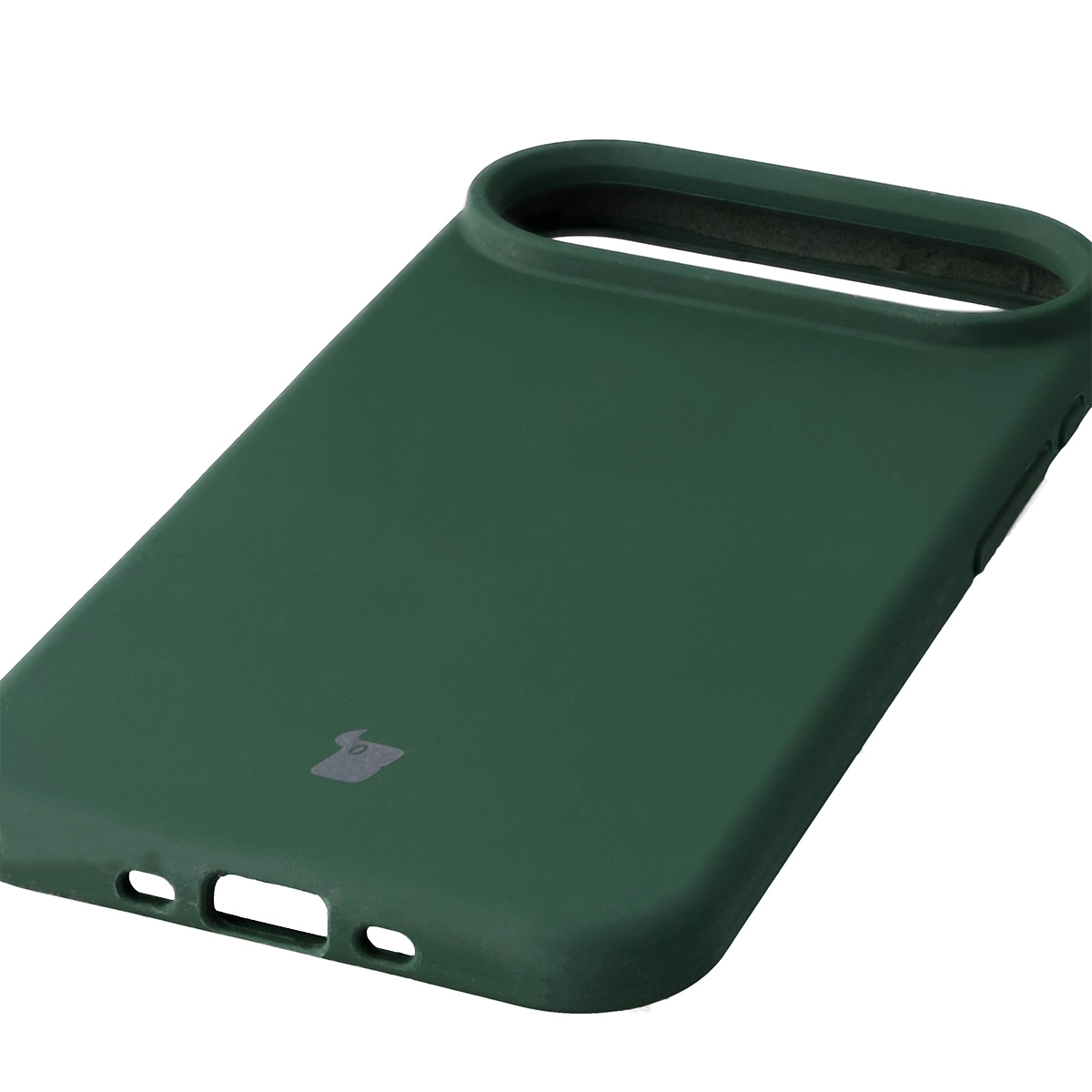 Close-up of precise cutouts and wireless charging capability in the Bison Soft Case for Apple iPhone 17 Air