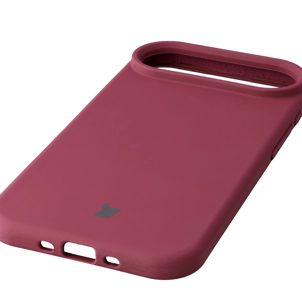 Close-up of precise cutouts and wireless charging capability in Bison Soft Case for Apple iPhone 17 Air