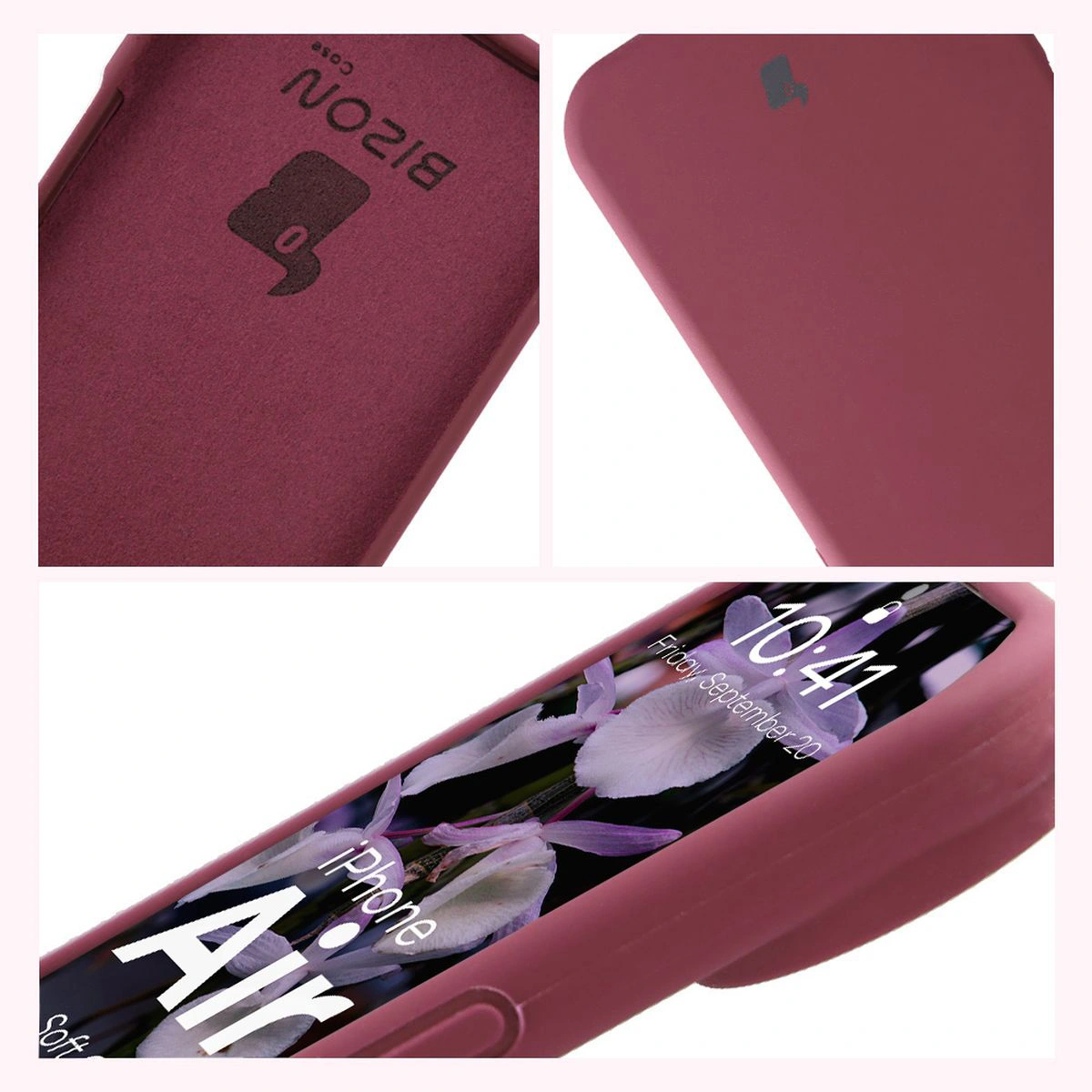 Construction of Bison Soft Case: integrated covers, raised edges, and microfiber padding for Apple iPhone 17 Air